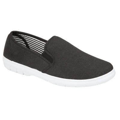 Men's Slip On Canvas Shoe - Brett Charcoal