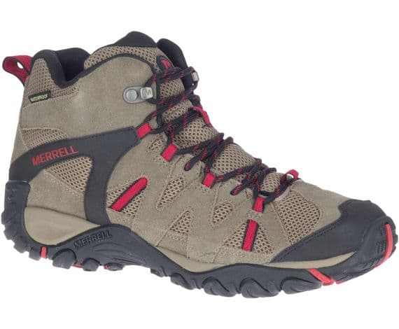 Merrell Deverta 2 MID Men's Waterproof Walking Boot - Boulder/Fiery Red