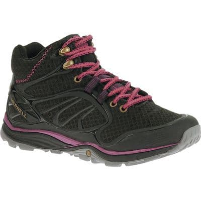 Merrell Women's Waterproof Walking/Hiking Boots - Verterra Mid Black/Rose