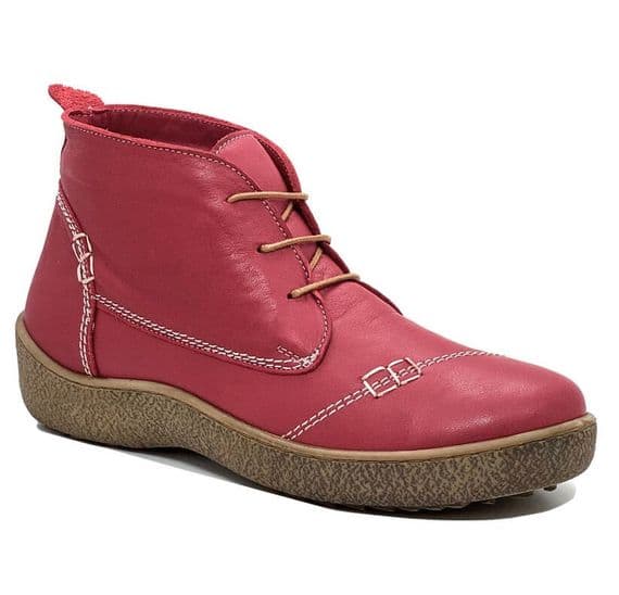 Modella Denver Women s Lace-Up Ankle Boot - Red