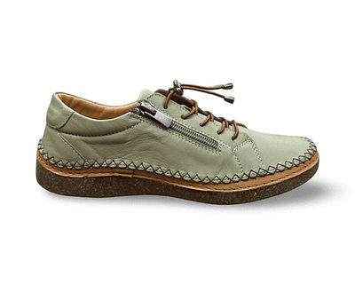 Modella Imogen Women's Casual Shoe With Elasticated Lace - Khaki
