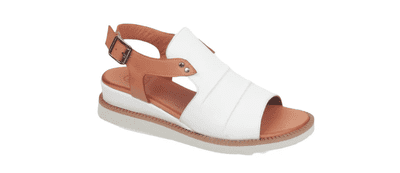 Modella Lyra Women's Low Wedge Sandal - White