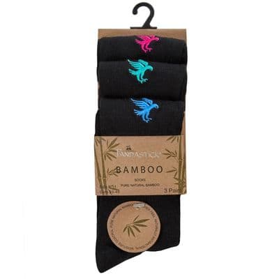 Panda Stick Black Mens Bamboo Socks Eagle - Blue/Green/Pink