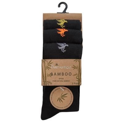 Panda Stick Black Mens Bamboo Socks Eagle - Grey/Orange/Gold
