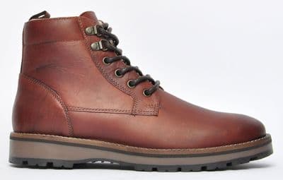 Red Tape Devita Men's Leather Lace-Up Boot - Wood