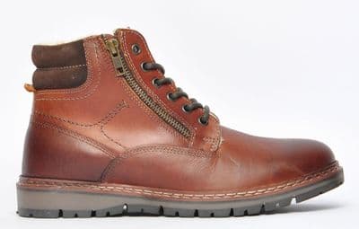 Red Tape Sawston Men's Leather Ankle Boot - Wood