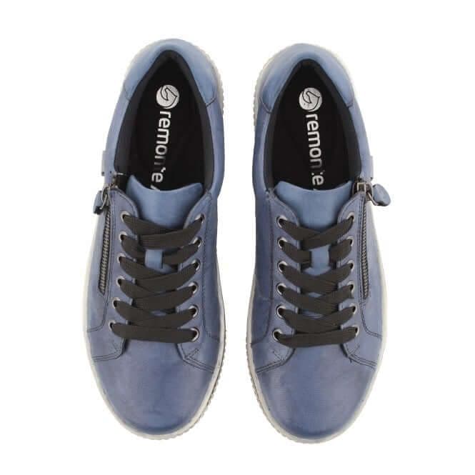 Remonte D0700-14 Womens Water Resistant Lace-Up Trainers Blue