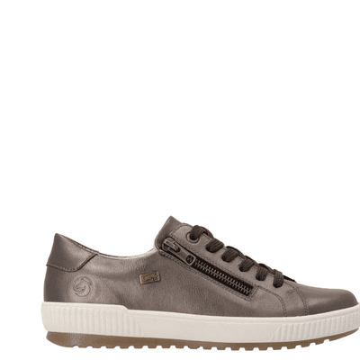 Remonte D0700-90 Women's Water-Resistant Lace-Up Trainer - Metallic