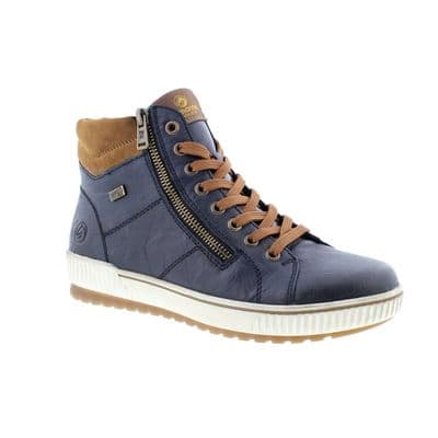 Remonte D0772-16 Women's Ankle Boot With Side Zip - Blue Combi