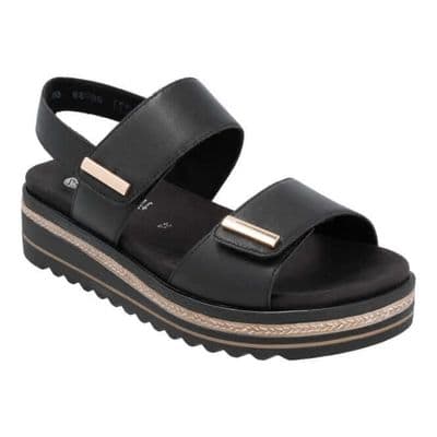 Remonte D0Q59-00 Women's Low Platform Sandal - Black