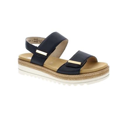 Remonte D0Q59-14 Women's Low Platform Sandal - Blue