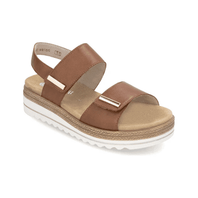 Remonte D0Q59-24 Women's Low Platform Sandal - Brown