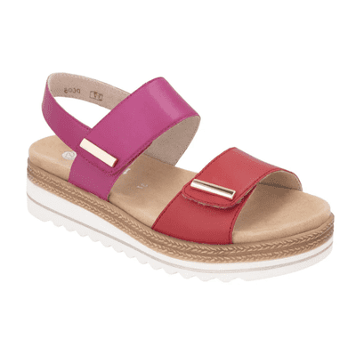 Remonte D0Q59-31 Women's Low Platform Sandal - Pink