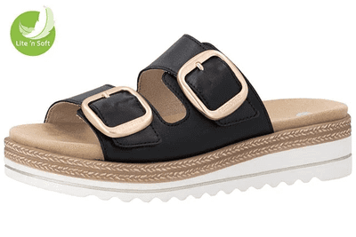 Remonte D0Q66-00 Women's Touch Close Mule Sandal - Black