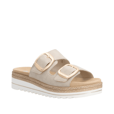 Remonte D0Q66-62 Women's Touch Close Mule Sandal - Beige