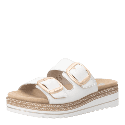 Remonte D0Q66-80 Women's Touch Close Mule Sandal - White