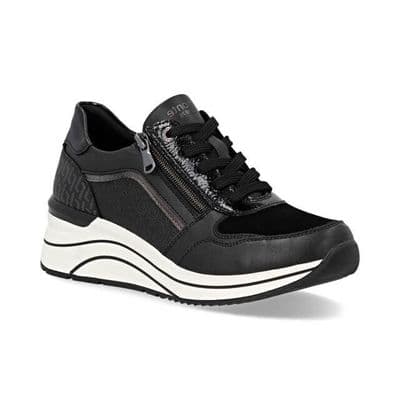 Remonte D0T16-03 Women's Wedge Trainer - Black Combi