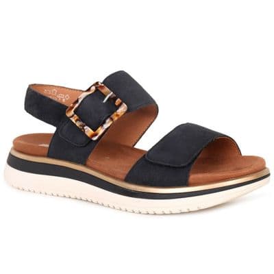 Remonte D1J62-14 Women's Low Wedge Sandal - Navy