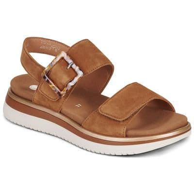Remonte D1J62-22 Women's Low Wedge Sandal - Brown