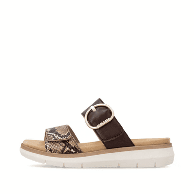 Remonte D2K57-25 Women's Mule Sandal - Brown Combi