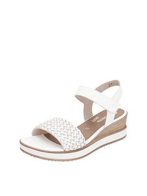 Remonte D6465-80 Women's Wedge Sandals - White Combi
