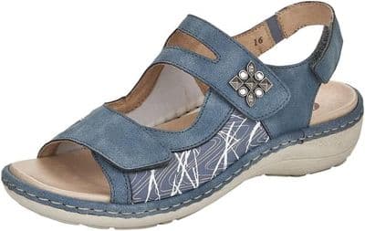 Remonte D7647-16 Women's Touch Close Sandal - Blue Combi
