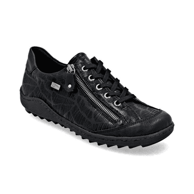 Remonte R1402-00 Women's Lace-Up Shoe With Side-Zip - Black