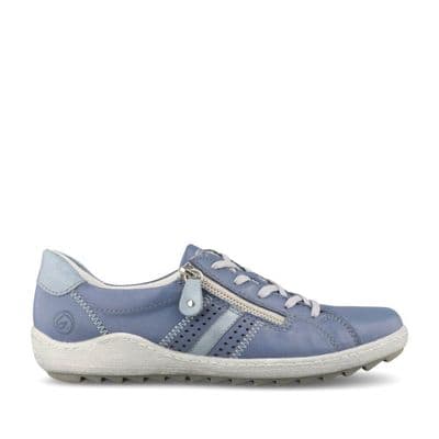 Remonte R1432-15 Women's Lace and Zip Shoe - Blue Combi