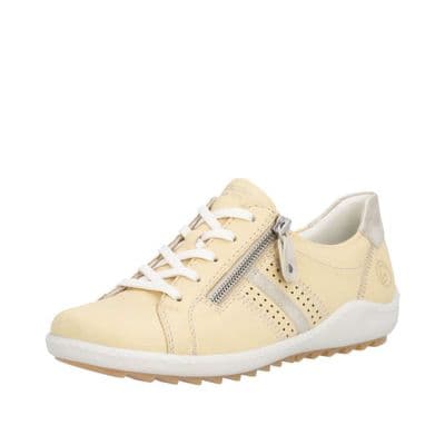 Remonte R1432-69 Women's Lace and Zip Shoe - Yellow Combi