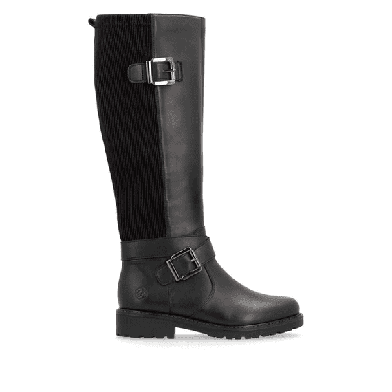 Remonte R6593-00 Women's Long Leather Boot - Black