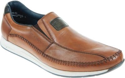 Rieker 11962-25 Men's Leather Slip-On Shoes - Brown