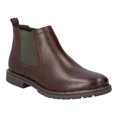 Rieker 13757-25 Men's Leather Chelsea Boots - Brown
