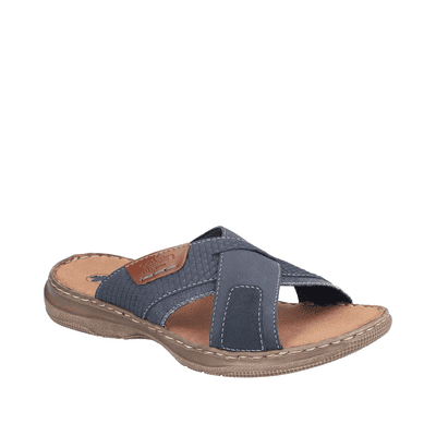 Rieker 21491-14 Men's Mule Slip-On Sandals - Blue