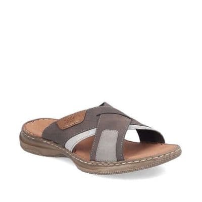 Rieker 21491-25 Men's Mule Slip-On Sandals - Brown