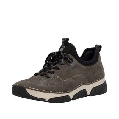 Rieker 45976-45 Women's Casual Slip-On Trainer - Smoke/Black