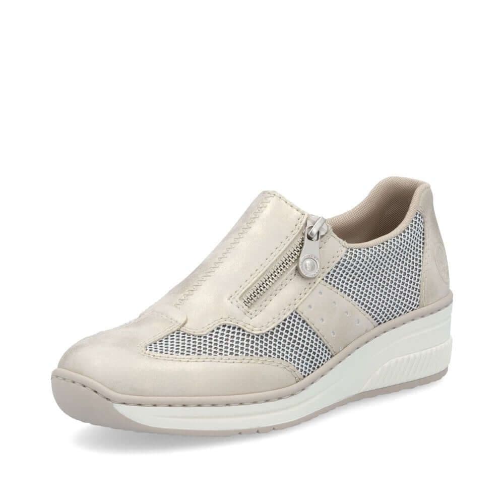 Rieker 48760-60 Women s Side-Zip Shoe - Beige Combi