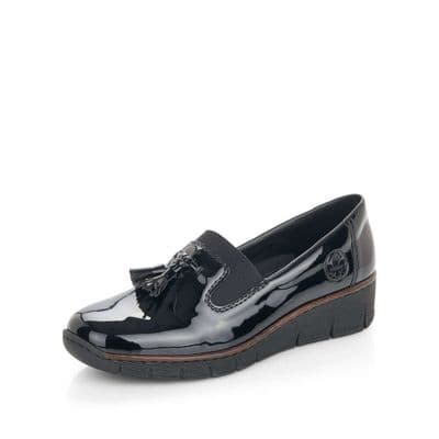 Rieker 53751-00 Women's Loafer Shoe - Black