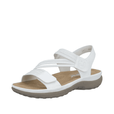Rieker 64870-81 Women's Touch Close Elasticated Sandals - White