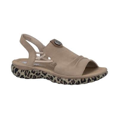 Rieker 64871-20 Women's Pull-On Sandal - Brown Combi
