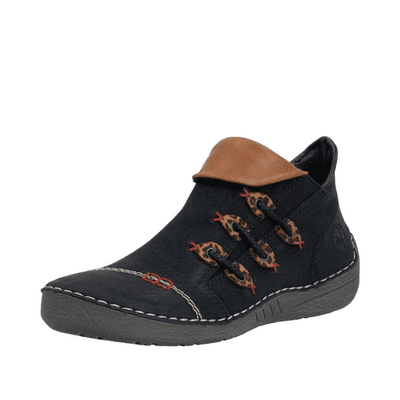Rieker 72581-00 Women's Side Zip Ankle Boot - Black
