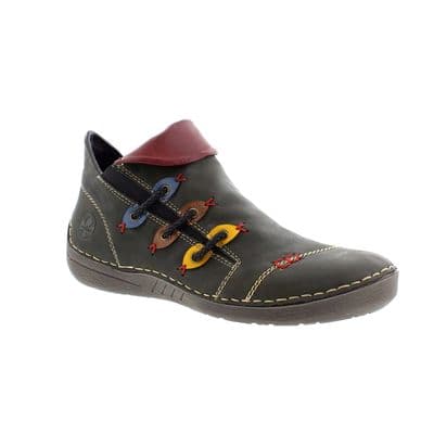 Rieker 72581-54 Women's Side-Zip Ankle Boot - Green