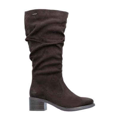 Rieker 74192-25 Women's Ruched Knee High Boot - Brown