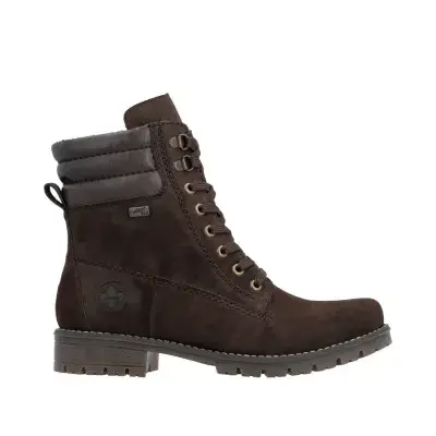 Rieker 79525-25 Women's Zip and Lace Ankle Boot - Brown