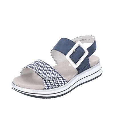 Rieker D1J53-14 Women's Touch Close Sandal - Blue Combi