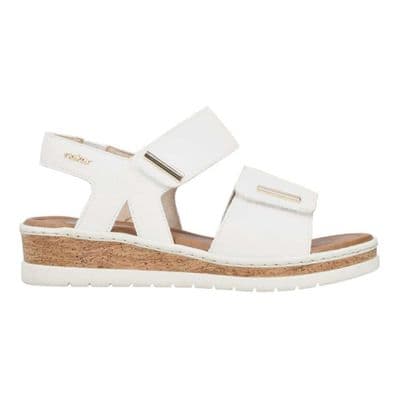 Rieker V4181-80 Women's Touch Close Sandal - White Combi