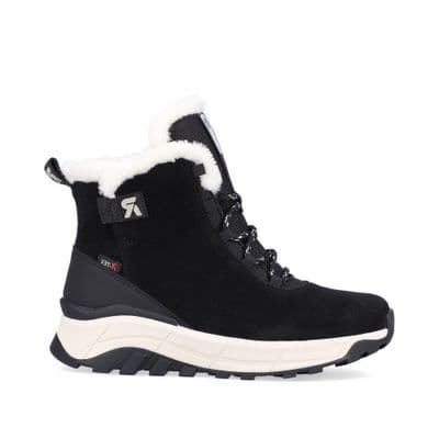 Rieker W0060-00 Women's Leather Lace-Up Ankle Boot - Black