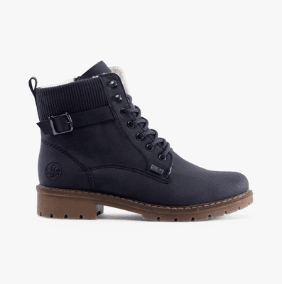 Rieker Y9102-14 Women's Lace-Up Ankle Boot - Blue
