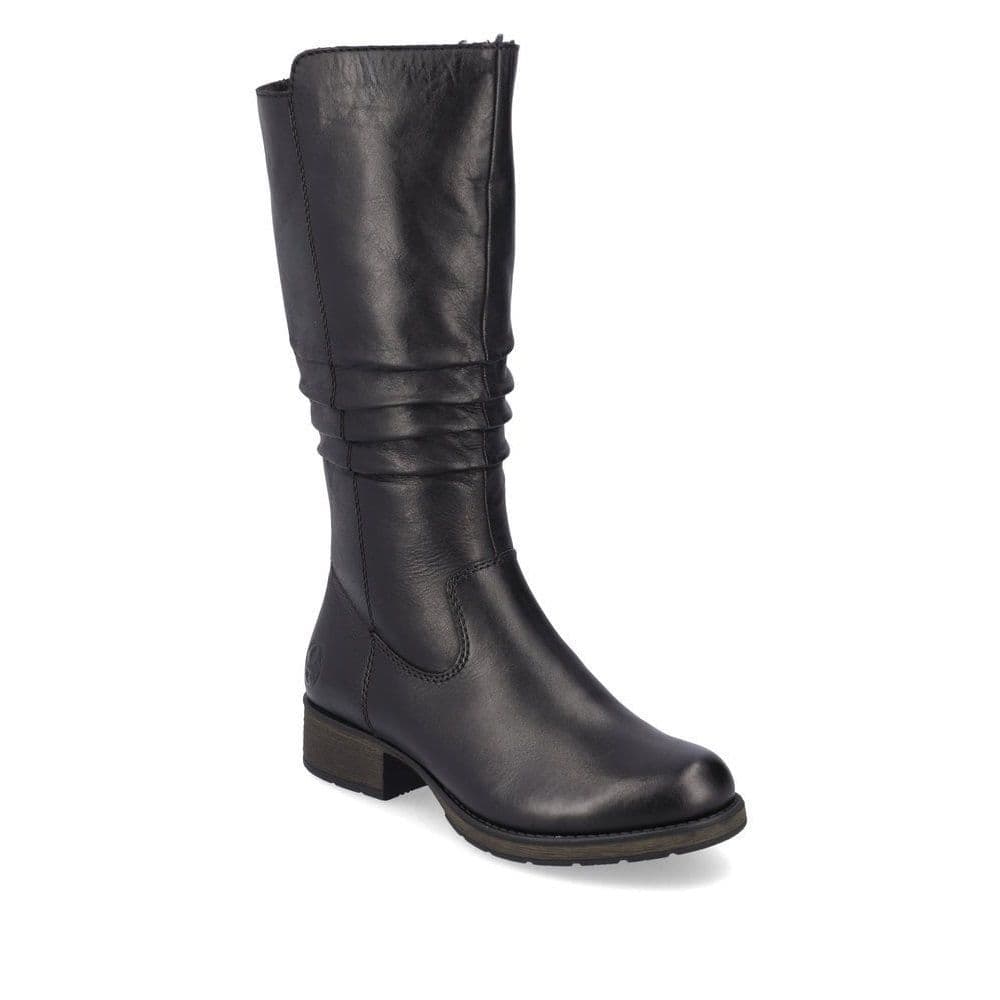 Rieker Z9563-00 Women s Leather Mid-Calf Boots - Black