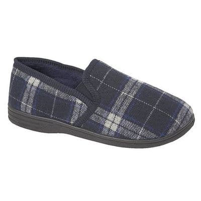 Shoe Tree Fife Men's Slippers - Navy/Grey