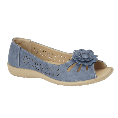 Shoe Tree Provence Women's Peep Toe Shoe - Denim